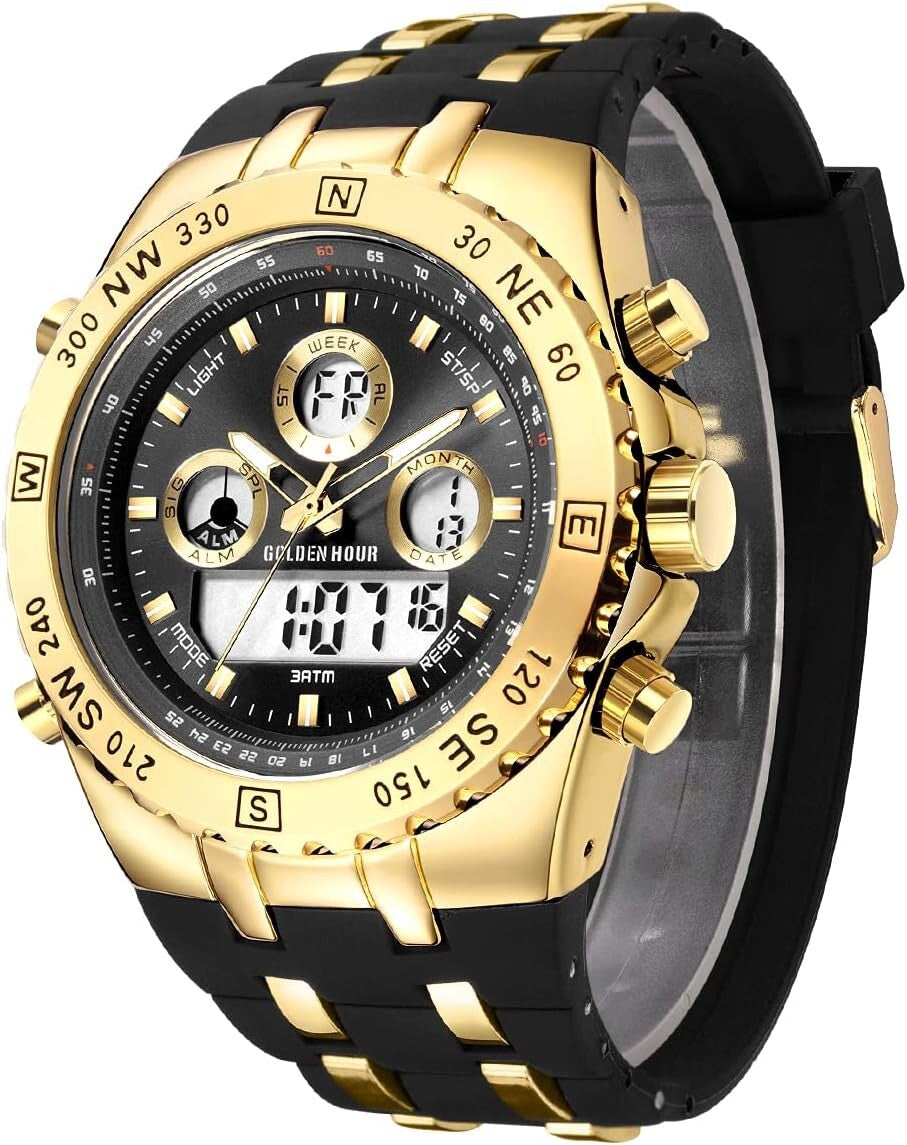 Multi-Functional Military Men's Watch - 3ATM Waterproof, Comfortable Rubber Band