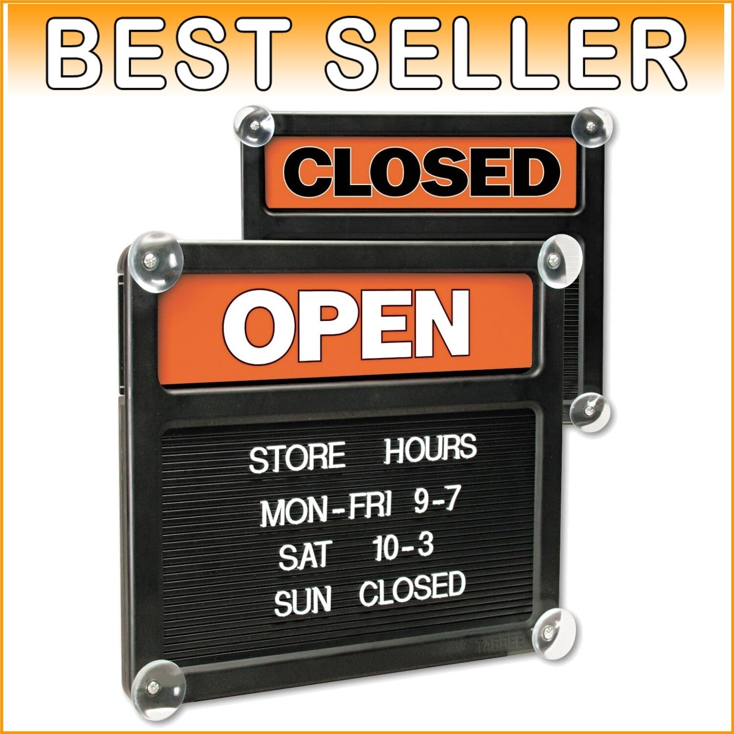 Customizable Double-Sided Open/Closed Sign with 258 Characters - 14.38x12.38