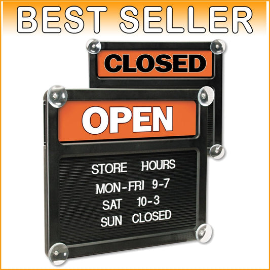Customizable Double-Sided Open/Closed Sign with 258 Characters - 14.38x12.38