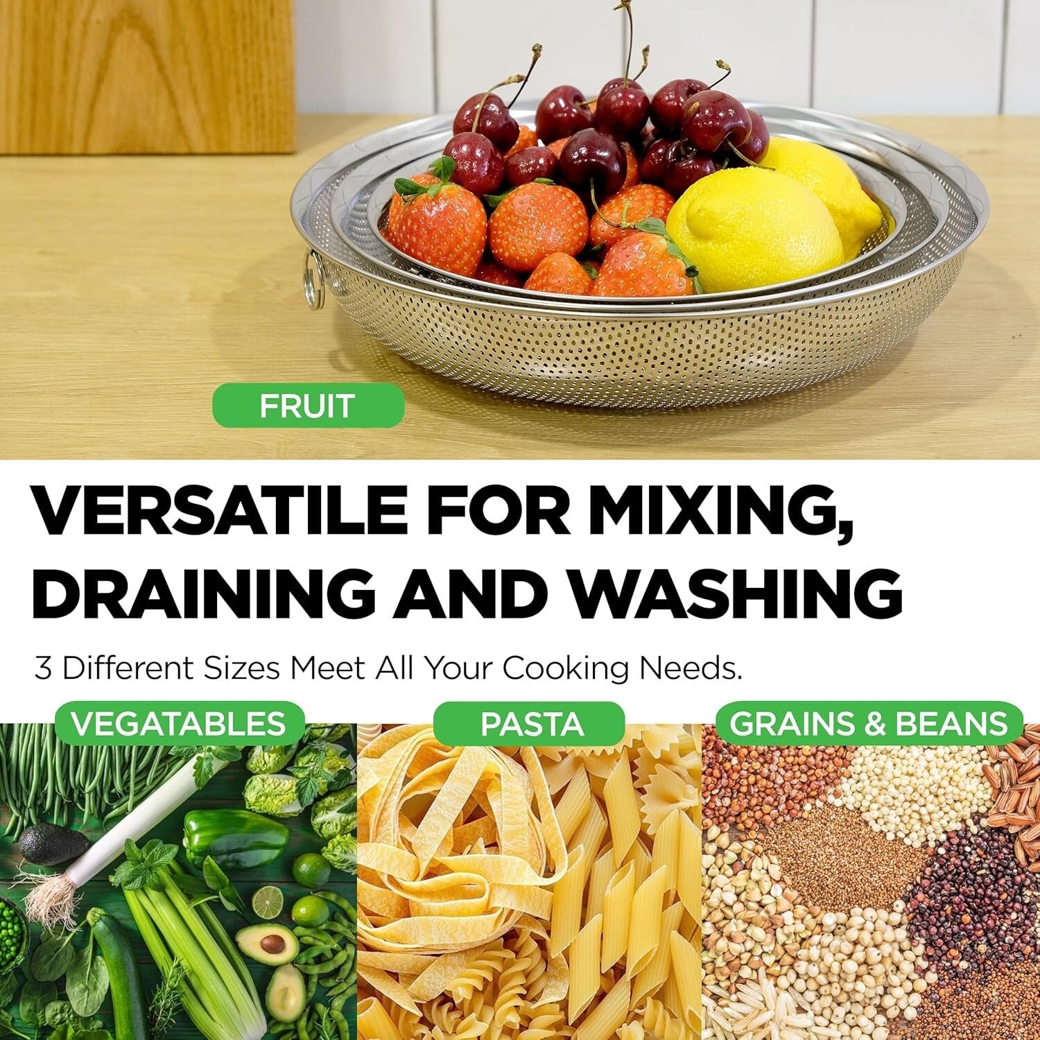 Durable Micro-Perforated Food Trays Set - 11'' Stainless Steel Kitchen Essential