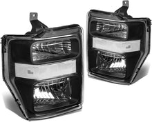 Load image into Gallery viewer, Direct Fit Black Clear Halogen Headlights for 2008-2010 Super Duty Trucks