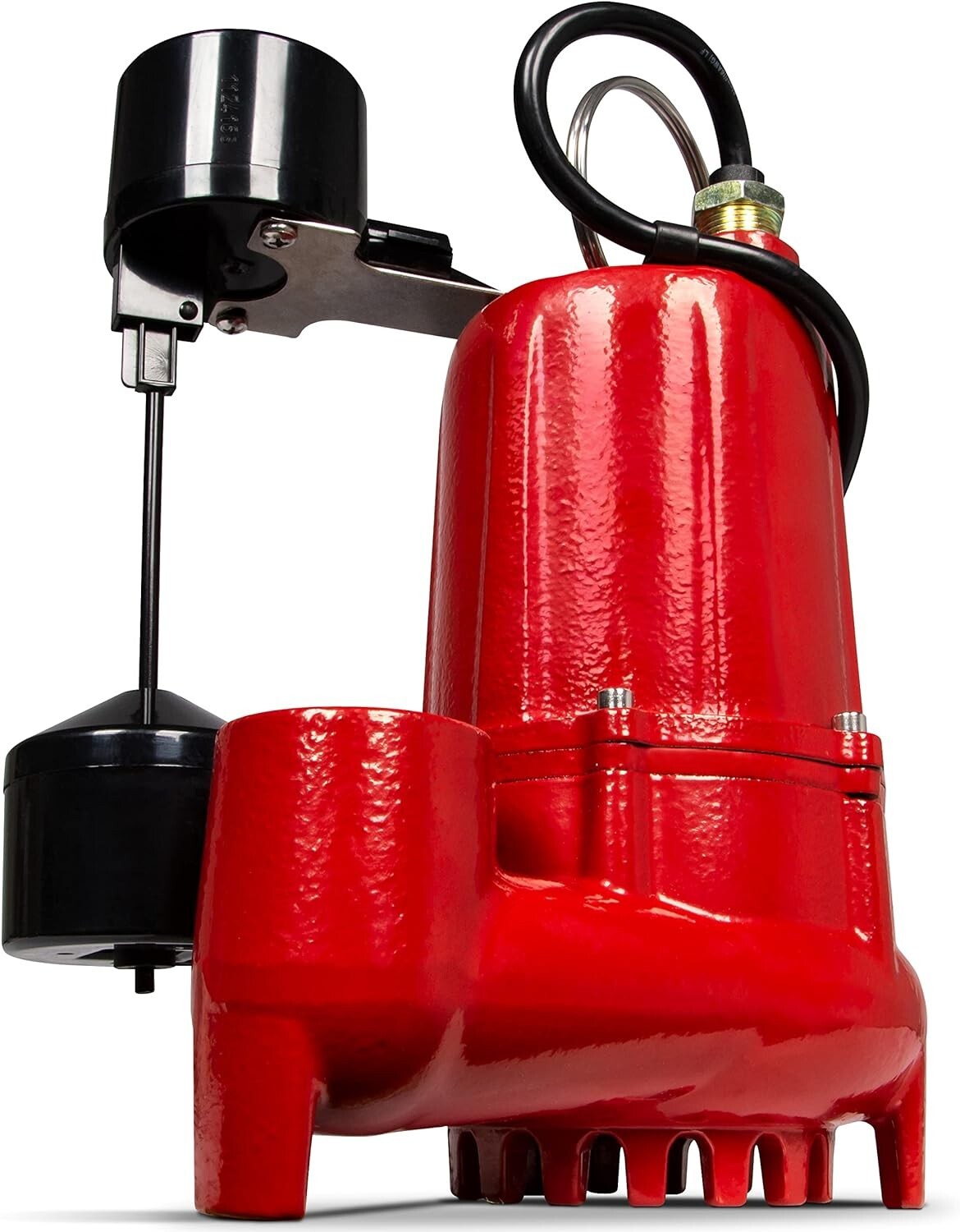 Automatic Red Sump Pump - 1/3 HP, 25-Ft Lift with 10-Ft Cord for Flood Control