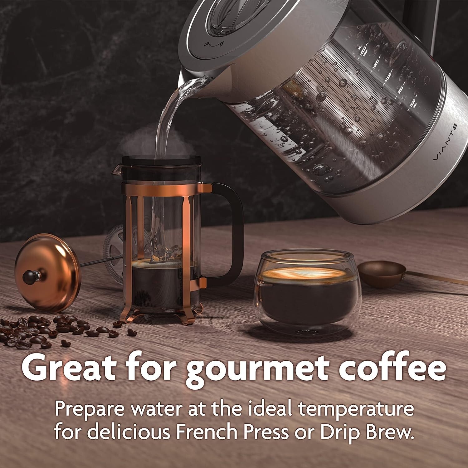 1.5L Cordless Electric Kettle with Infuser & Automatic Shut-Off for Safe Brewing