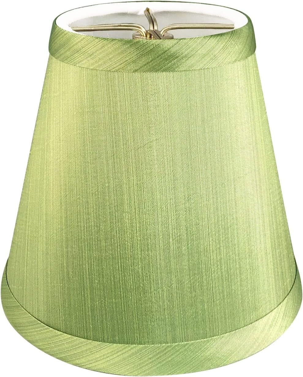 Elegant Light Green Clip-On Chandelier Shades - Traditional Empire Lamp Shade