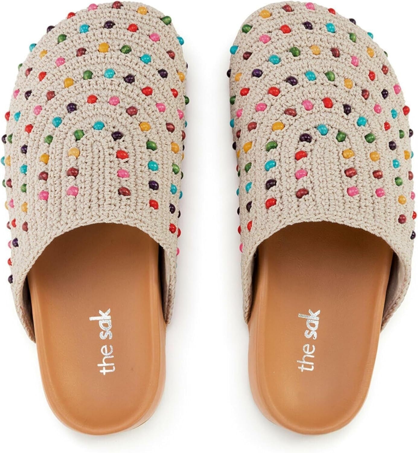 Stylish Women's Bolinas Clogs, Ecru Multi Beads - Comfortable Everyday Slip-Ons