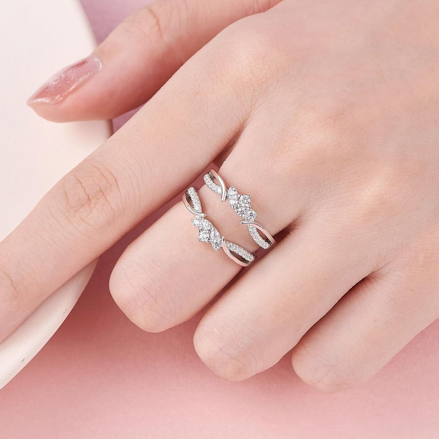 Women’s Stunning Rose Gold Plated Ring Enhancer - Perfect for Engagement Rings