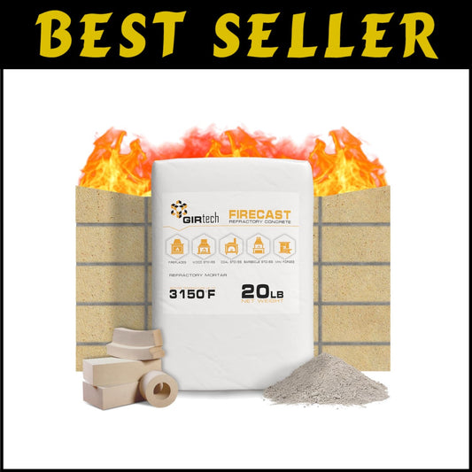 FireCast High-Temperature Refractory Cement for Pizza Ovens and Forges - 20 Lbs