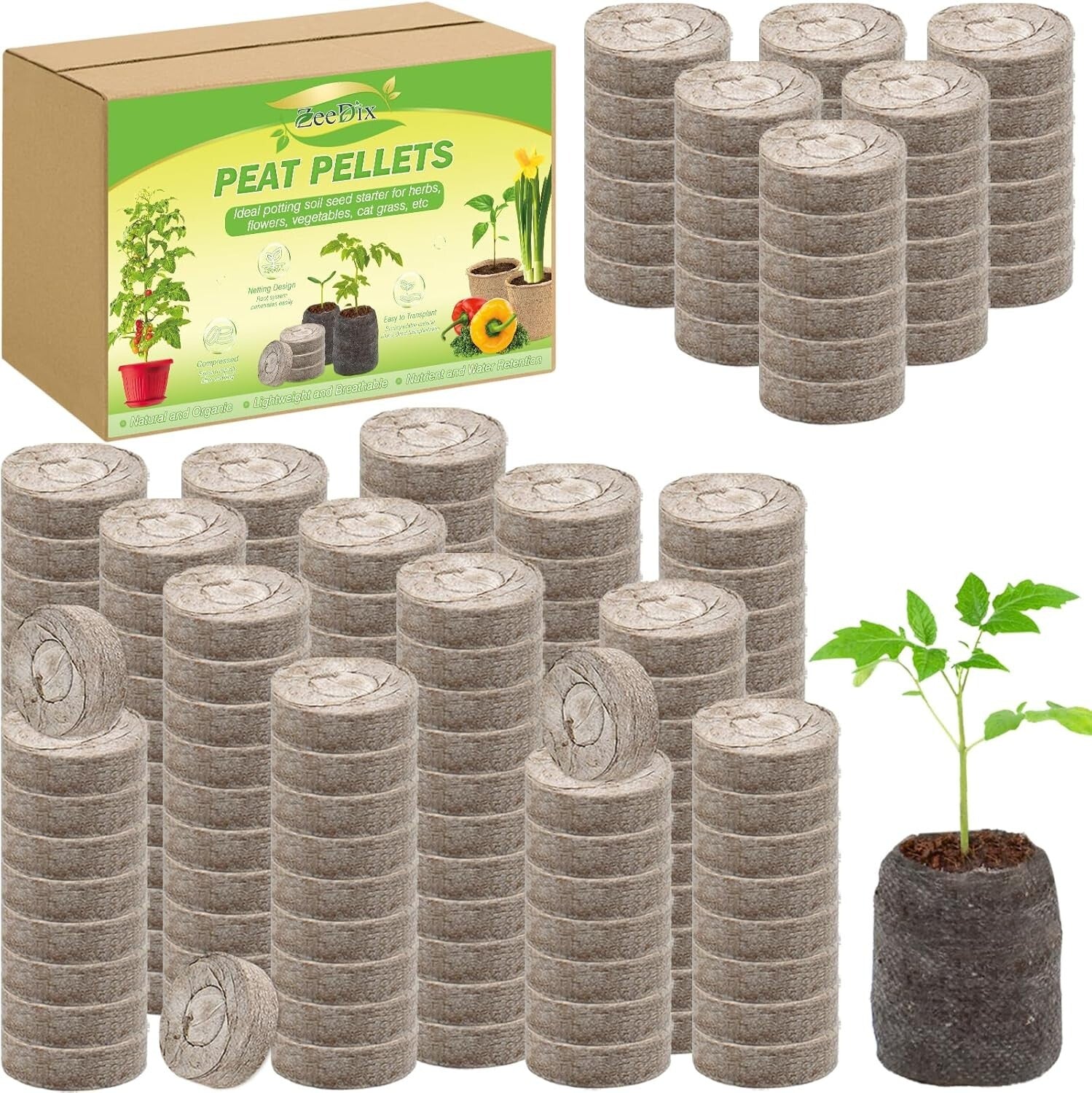 Lightweight 500 Pcs Peat Seed Starter Pods - Perfect for Home & School Gardening