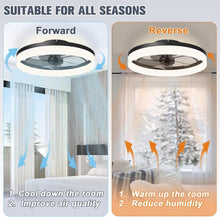 Load image into Gallery viewer, Smart Low Profile Ceiling Fan Light with Remote &amp; Dual Memory - Black Elegance