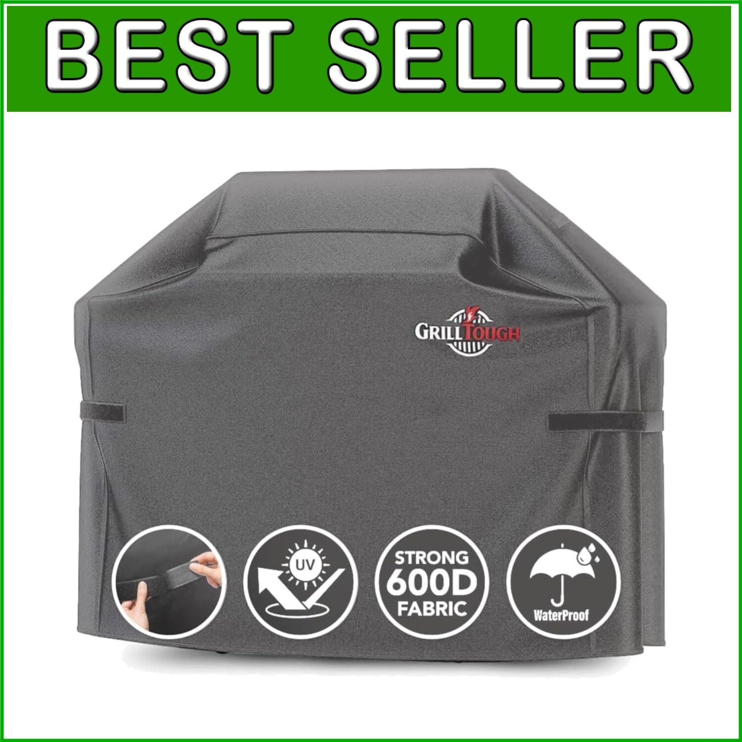 Durable 58-Inch Charcoal Grill Cover – Heavy-Duty, Easy Clean & Secure Straps