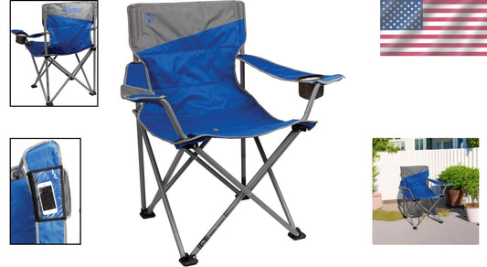 Convenient Quad Camping Chair with Cup Holder & Sturdy Support - 600 lb Capacity