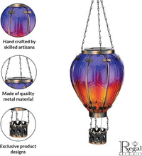 Load image into Gallery viewer, Eco-Friendly Purple Hot Air Balloon Solar Lantern - Charming Garden Illumination
