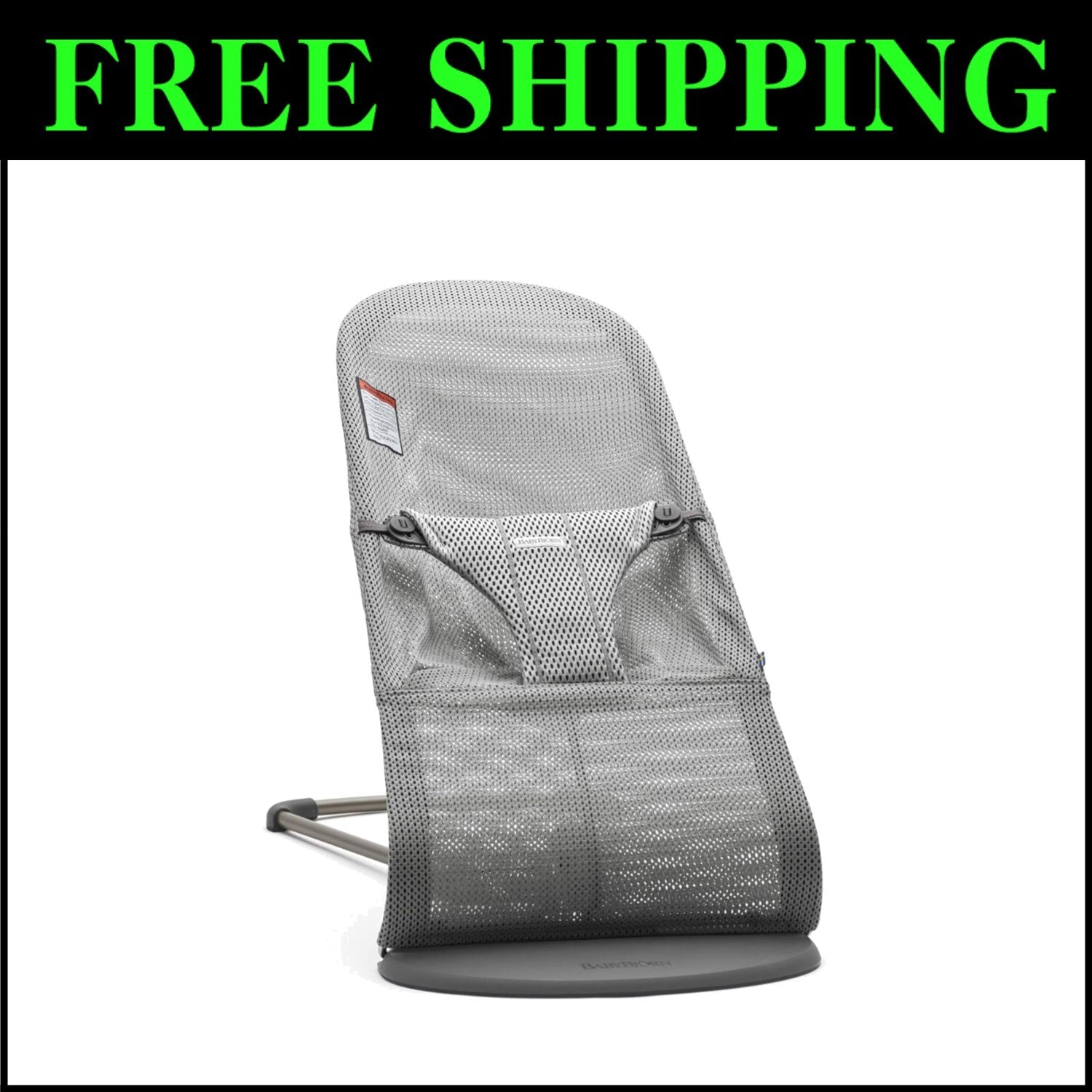 Gray Mesh Baby Bouncer - Soothing, Portable & Ideal for Newborns Up to 29 Pounds