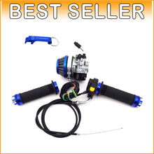 Load image into Gallery viewer, Racing Carburetor &amp; Blue Throttle Handle Grips Kit for 50cc-80cc Motorized Bikes