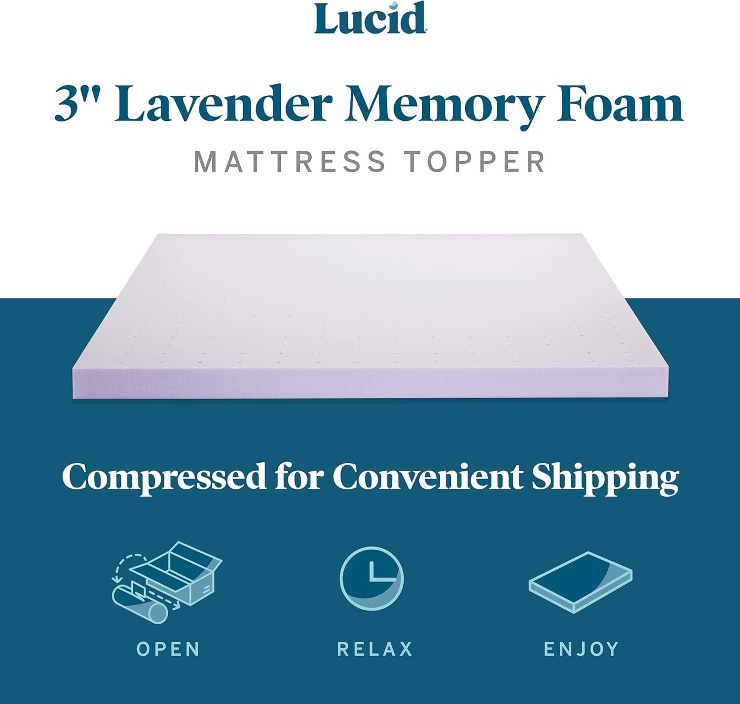 Enhanced Sleep with Twin XL 3-Inch Lavender Infused Memory Foam Mattress Topper