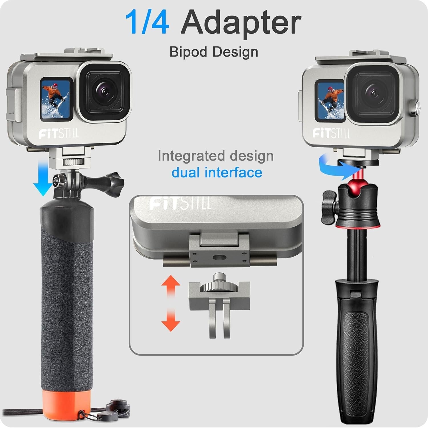 Professional Underwater Housing for GoPro Hero 9-13 - 263FT Waterproof Dive Gear