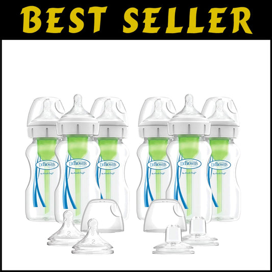 6-Pack of Dr. Brown’s 9oz Anti-Colic Bottles with Bonus Feeding Accessories