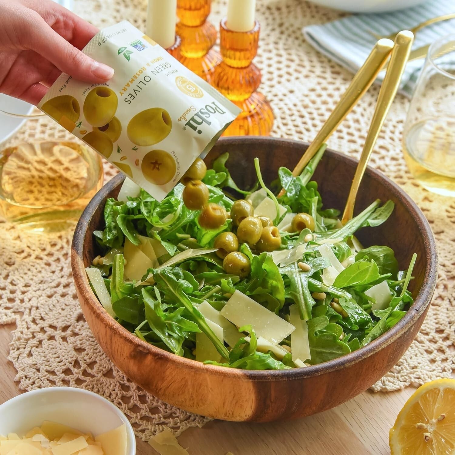 Delicious Green Olives, Lemon & Rosemary - Gluten-Free, Paleo-Friendly 30 Pack