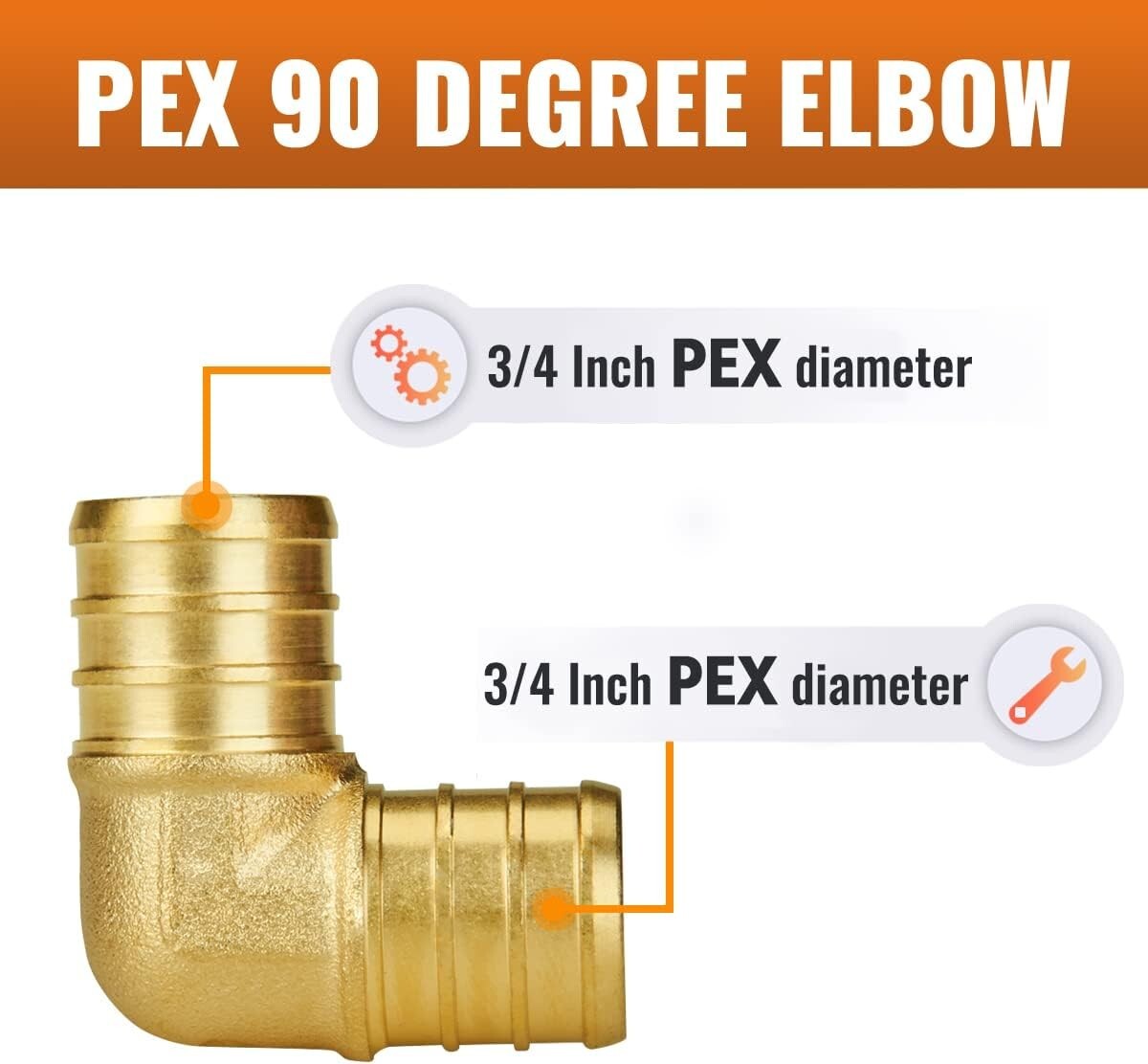 Versatile 3/4" Lead-Free PEX 90° Elbow Fittings - 25-Pack for Safe Installations