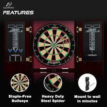 Load image into Gallery viewer, Self-Healing 18-Inch Dartboard and Easy Assembly Cabinet Set for Game Rooms