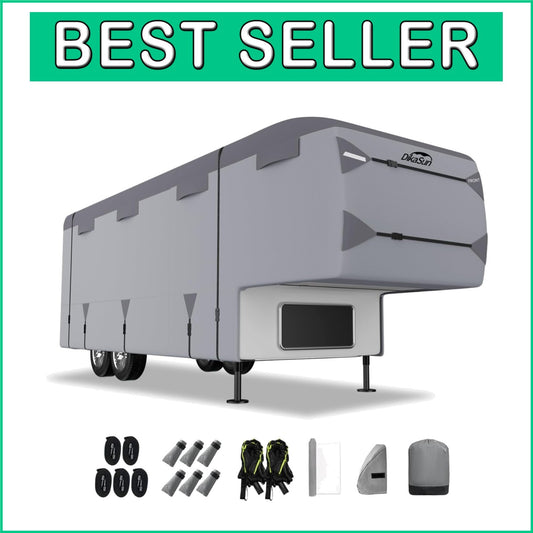 Custom-Fit 5th Wheel RV Cover - Waterproof, Windproof & 3-Year Warranty Included