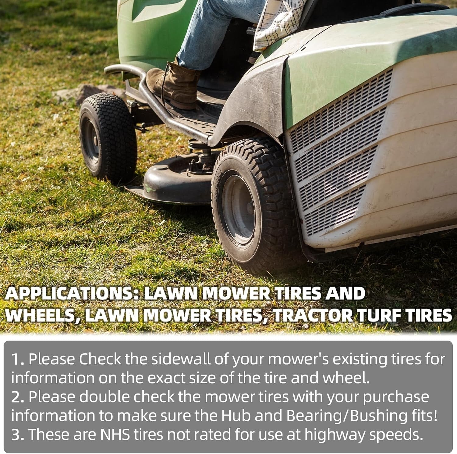 13x5.00-6 Lawn Mower Tires - Reliable Flat-Free Wheel Assemblies for All Terrain