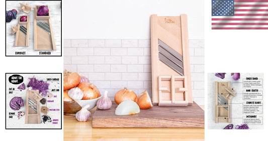 European Handcrafted Cabbage Slicer with Safety Guard for Perfect Coleslaw