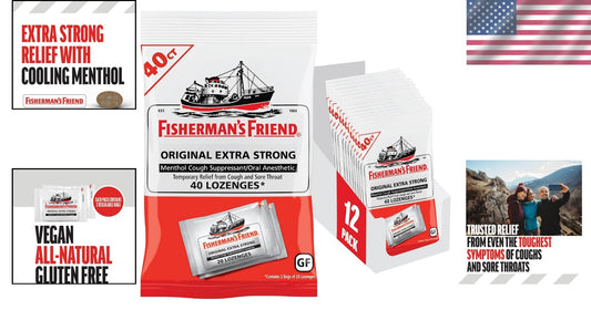 480 Menthol Cough Drops - Original Extra Strong Lozenges for Sore Throat Relief