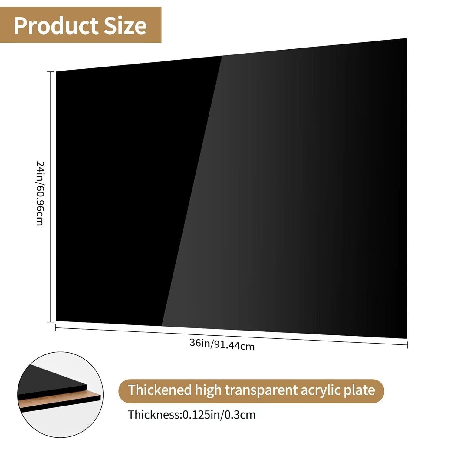 2 Pieces 24x36 Black Acrylic Sheets - Perfect for DIY Crafts & Photography