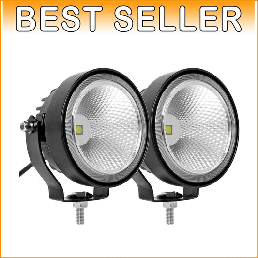 2-Pack 4 Inch White LED Fog Lights with Brackets - Ideal for 4WD and Outdoor Use