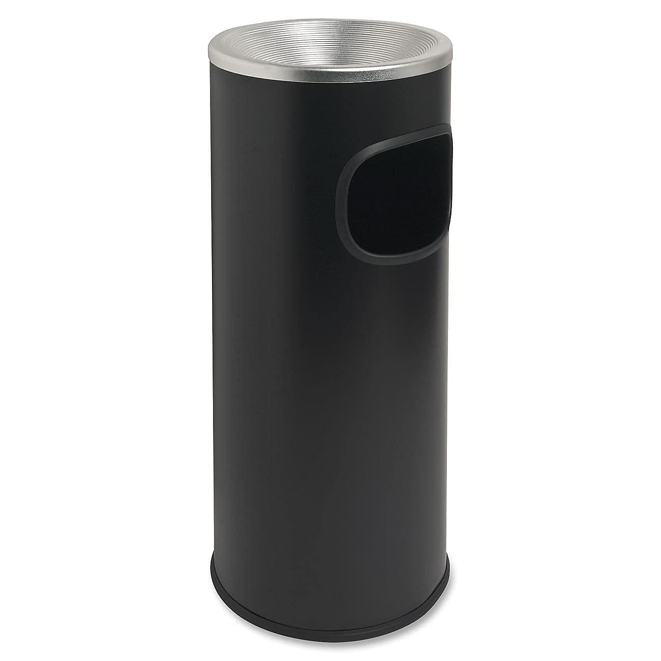Sleek Black Fire-Safe 3-Gallon Indoor Ashtray and Waste Disposal Solution