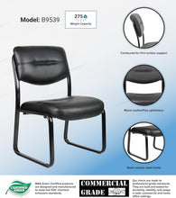 Load image into Gallery viewer, Upholstered Black Side Chair with Contoured Cushions – Ideal for Professionals