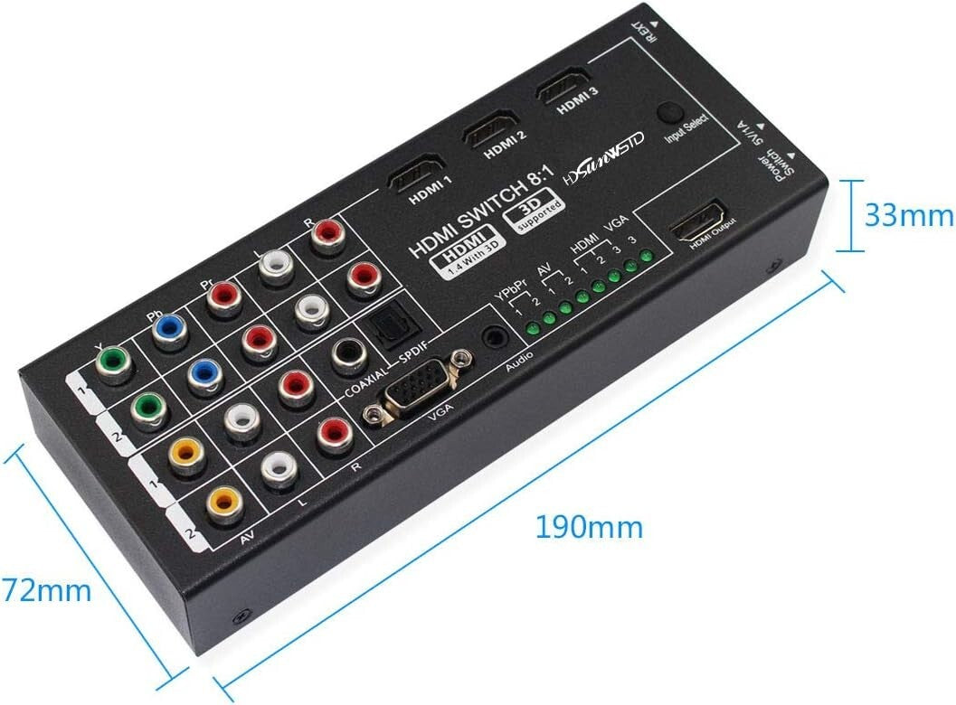Multi-Functional HDMI Converter with 8 Inputs for Ultimate Home Theater