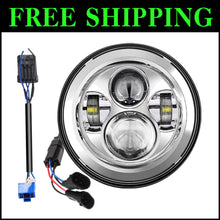 Load image into Gallery viewer, Plug-and-Play 7-Inch Chrome LED Headlight for 2014-2023 Street Glide &amp; Road King