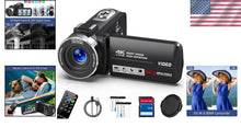 Load image into Gallery viewer, Compact 4K Video Camera with IR Night Vision &amp; 2 Batteries for Content Creation