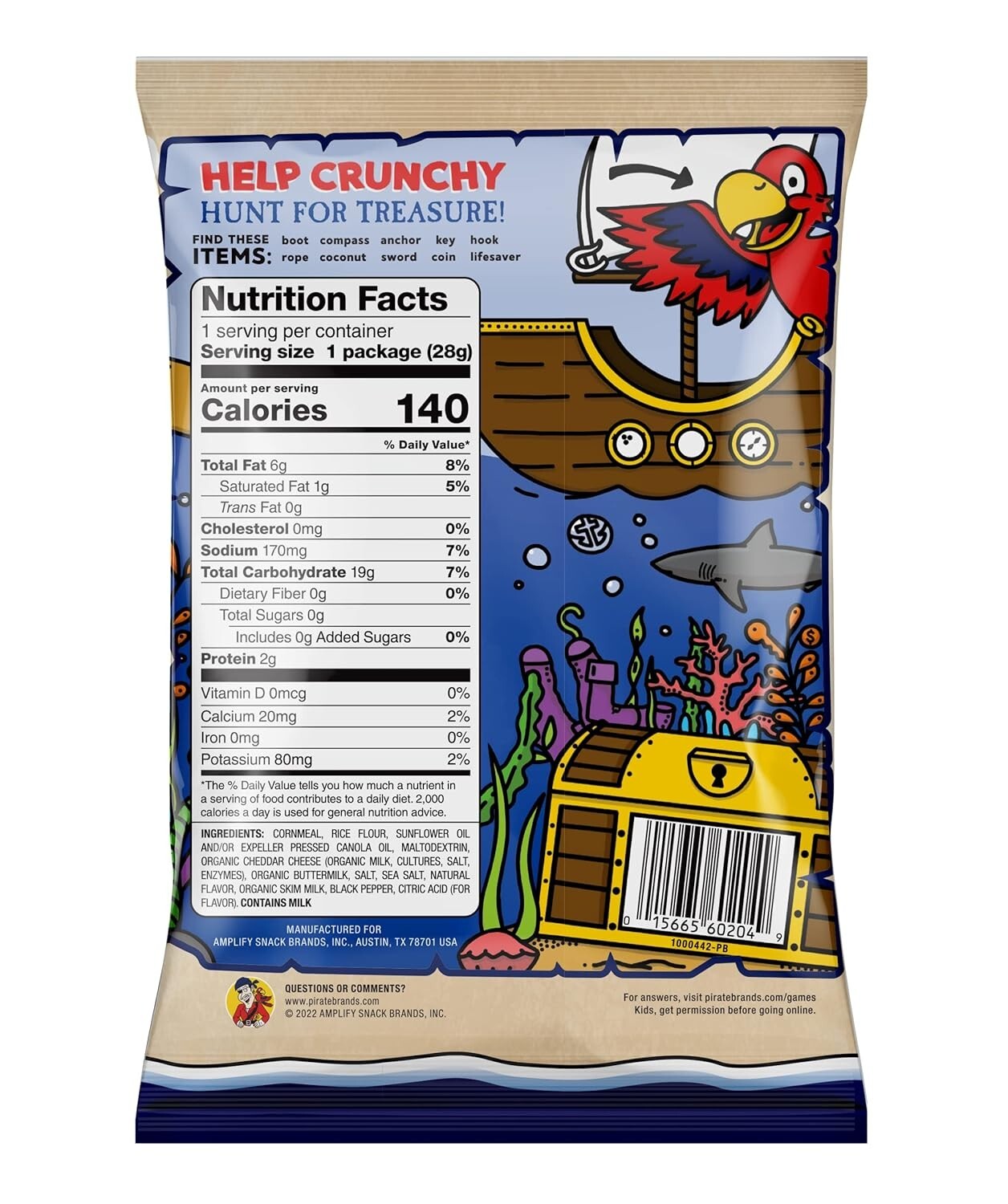 Delicious Pirate's Booty Aged White Cheddar Puffs - 30 Pack, Gluten-Free Snacks