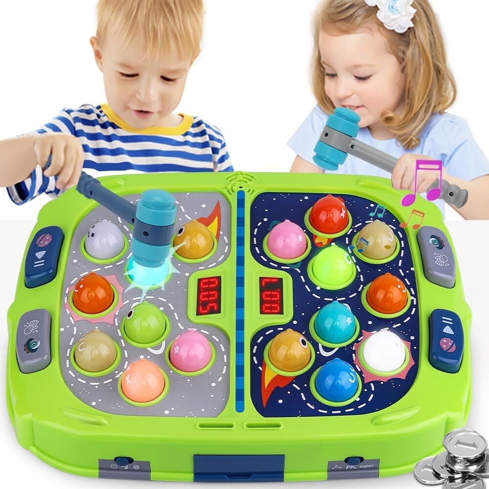 Engaging Whack Mole Toy - Educational Play with Light and Sound, Ages 3-12