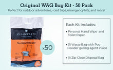 Load image into Gallery viewer, 50-Pack Original Wag Bag Portable Toilet Kit with NASA Odor Control Powder