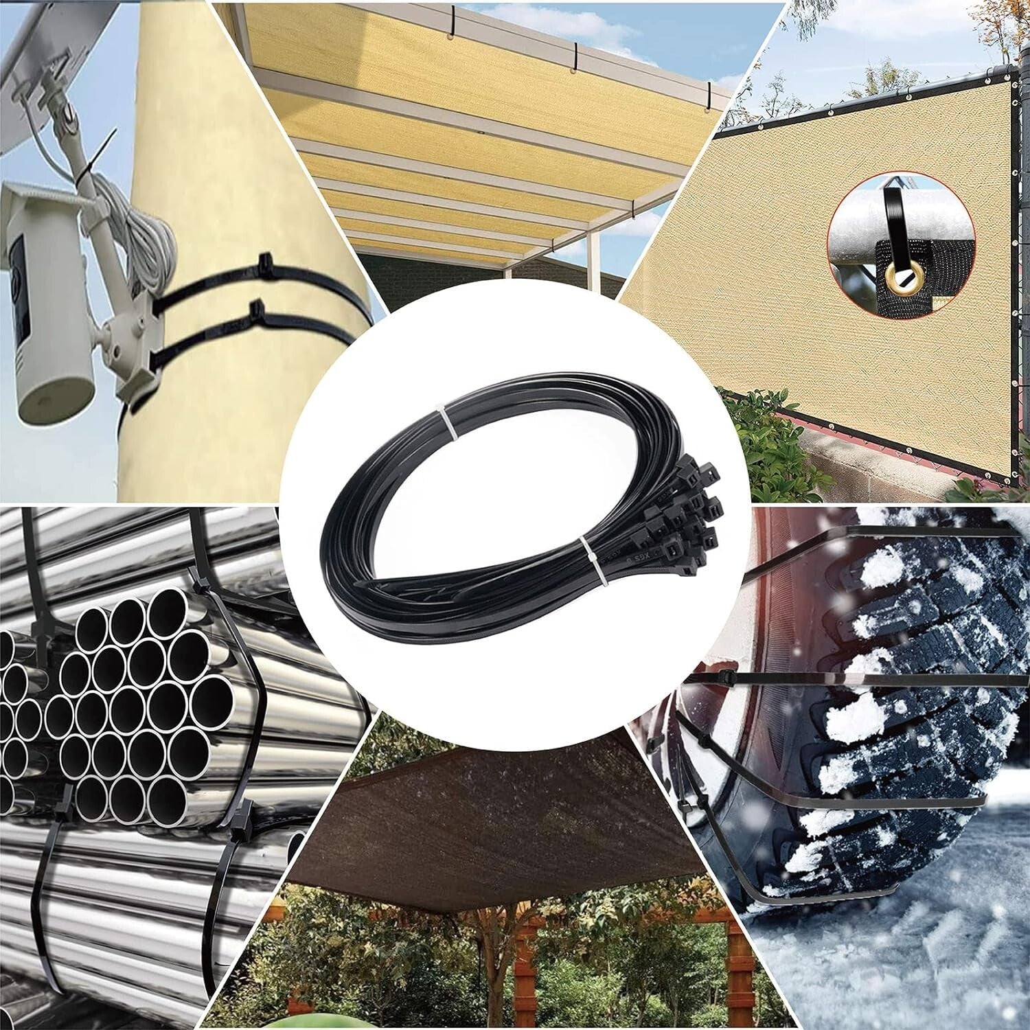 Long-Lasting 250 Pack Zip Ties, 36-Inch Heavy Duty Design with 10" Max Diameter