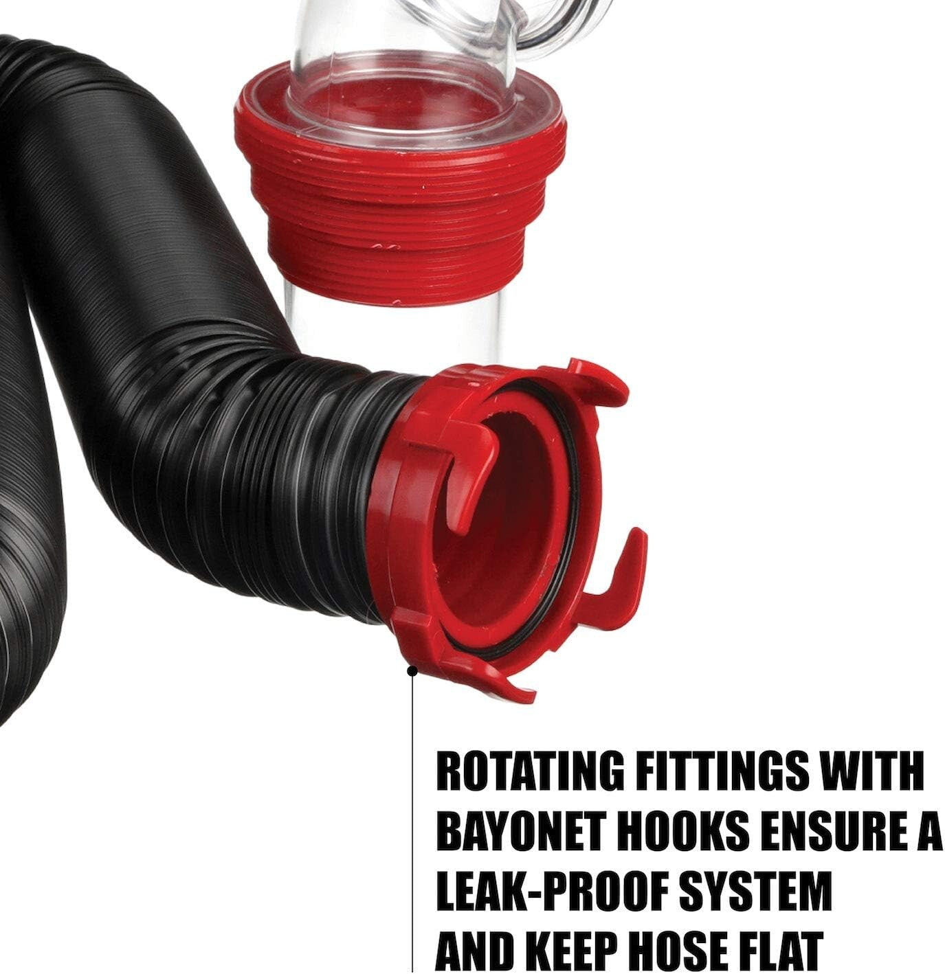 15-Foot Heavy-Duty RV Sewer Hose Kit with ClearView Adapter for Easy Draining