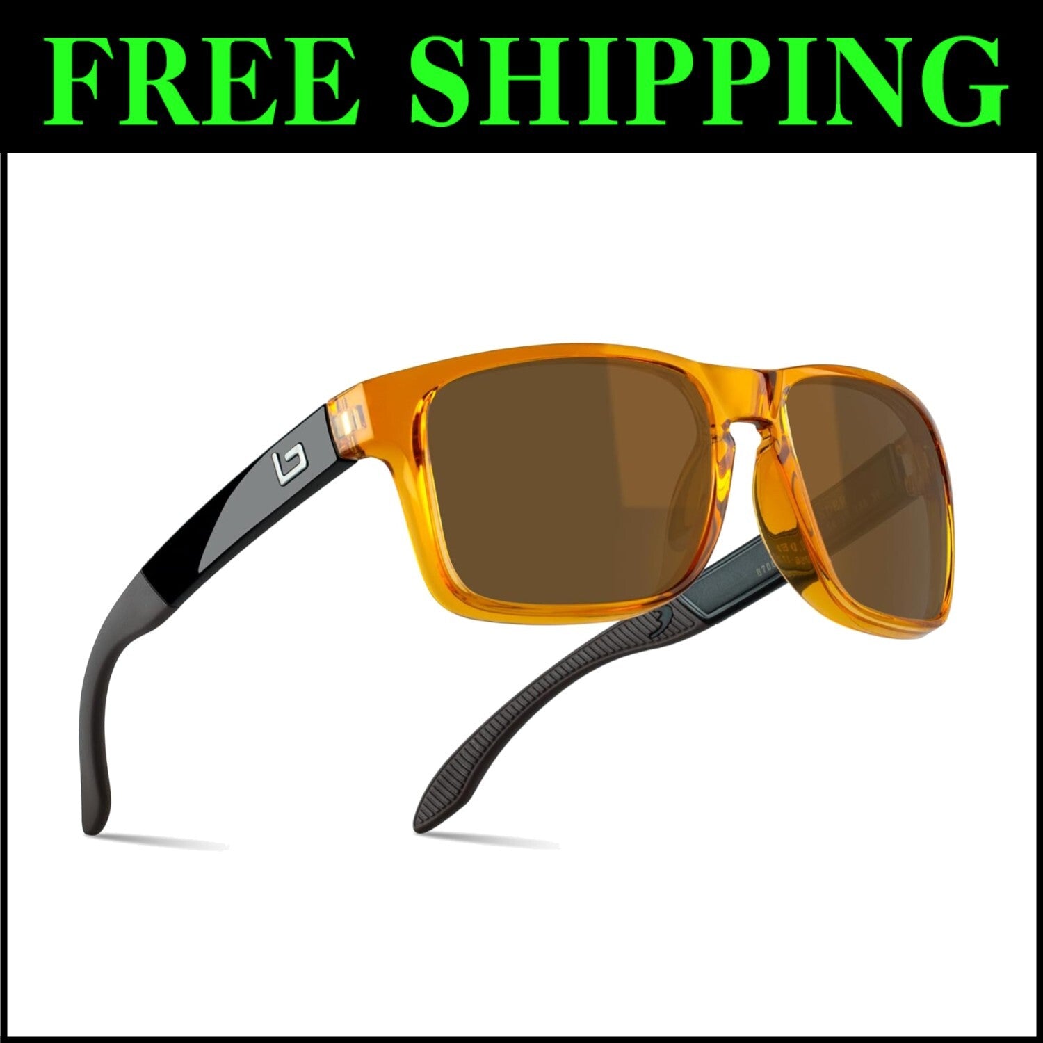 Lightweight B7066 Polarized Sunglasses with Comfort Spring Hinges - Italian Made