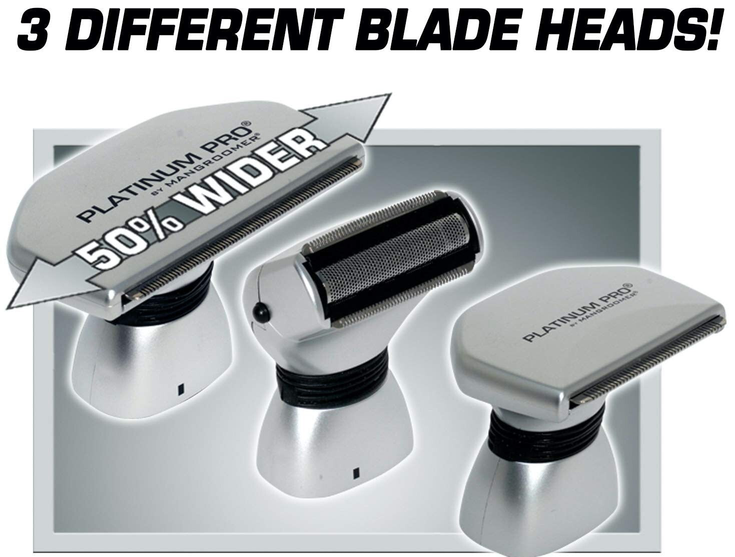 3-in-1 MANGROOMER Back Hair Shaver - Comfort Flex Heads & Ergonomic Reach Handle