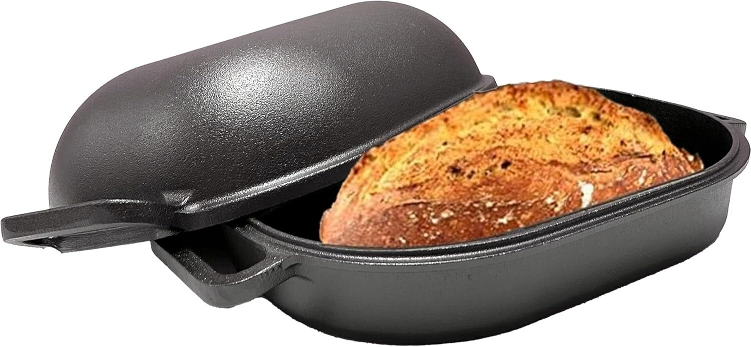 Cast Iron Bread Baker - 7.2 Quart Heavy-Duty with Dome Lid for Perfect Steam