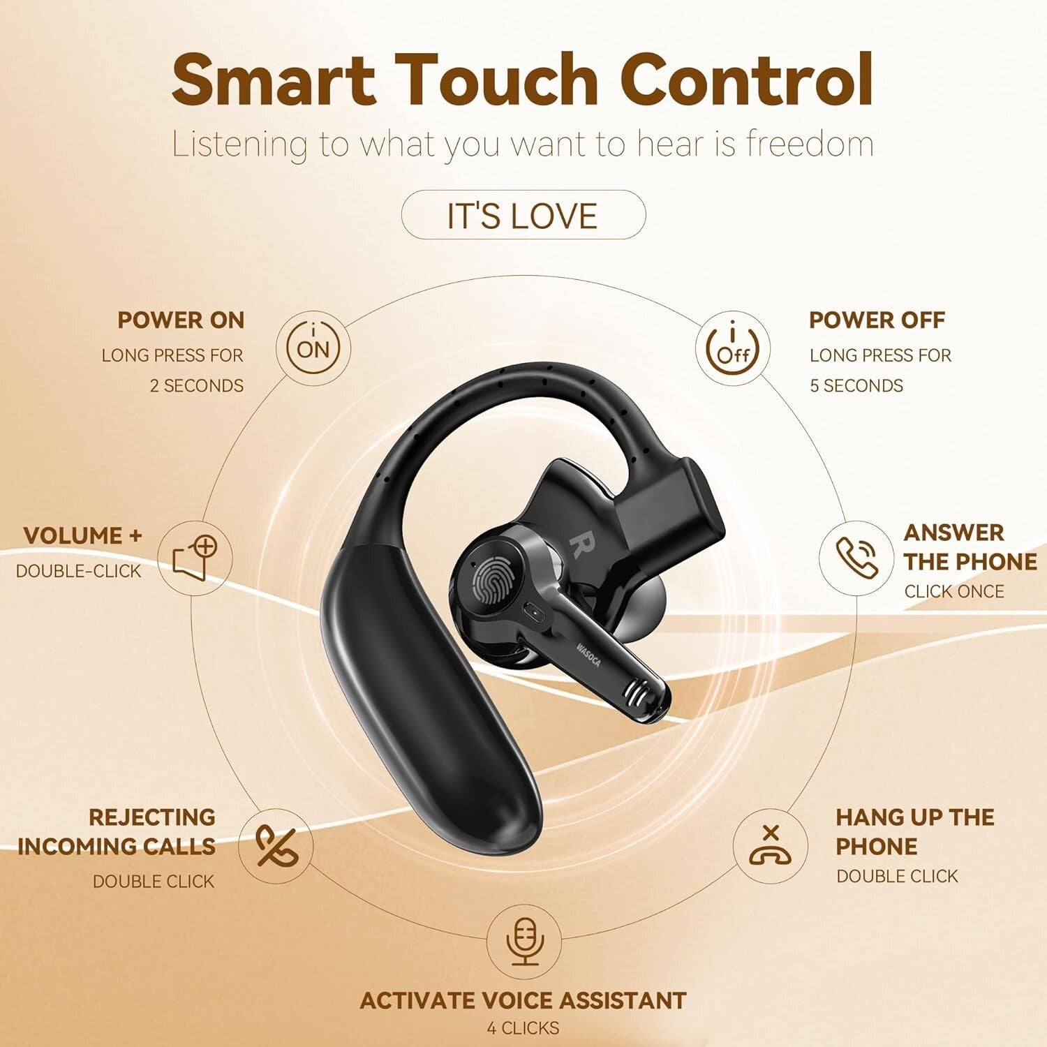 Fashionable Bluetooth Hearing Aids with Noise Cancellation - Rechargeable Model