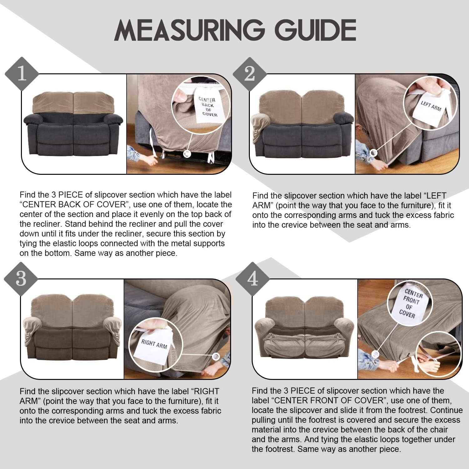 Custom-Fit Velvet Reclining Love Seat Slipcover, Machine Washable for Easy Care