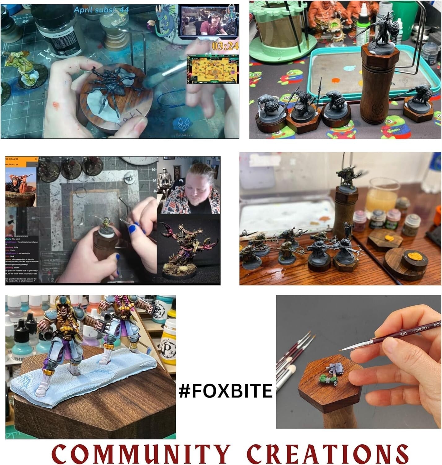 Black Walnut Miniature Paint Handle with Quick Locking Mechanism & Carry Bag