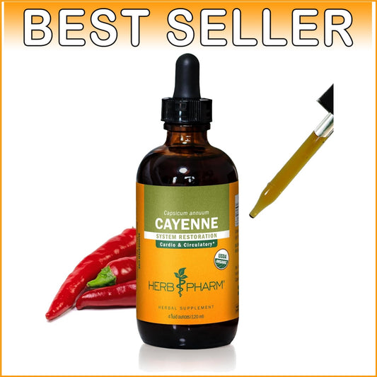 Cayenne Liquid Extract - 4 Oz Certified Organic Supplement for Circulation