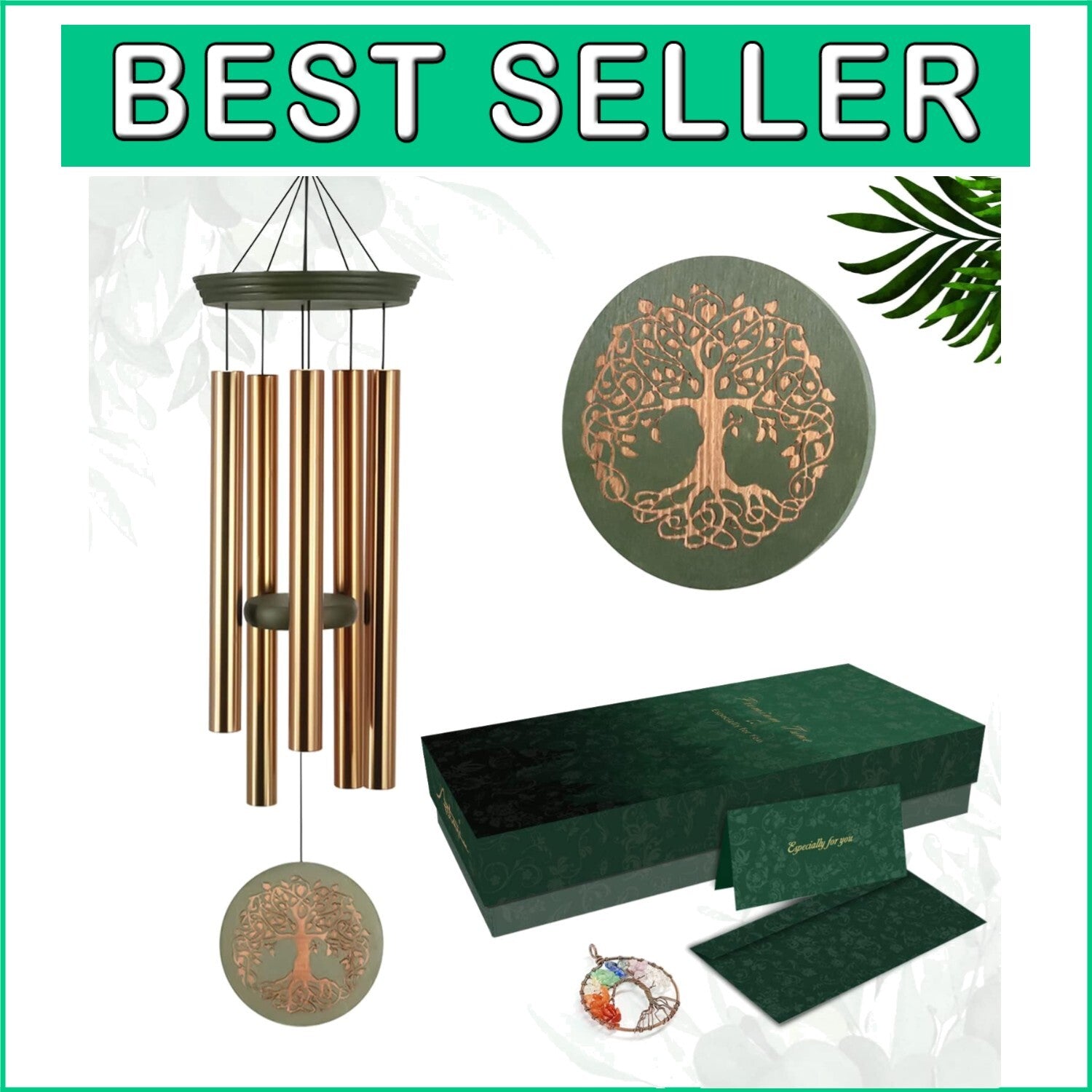 Classic 36" Tree of Life Wind Chimes - Outdoor Gift Box for Special Occasions