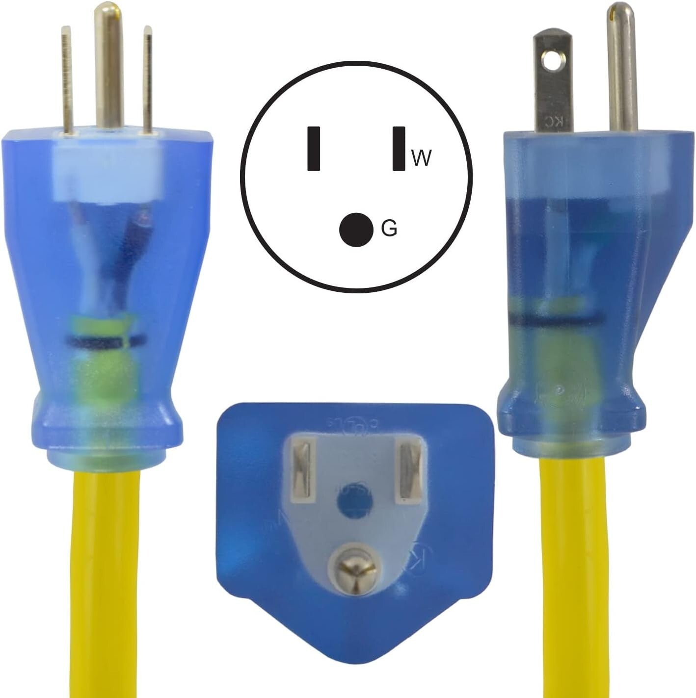 Durable 10 Gauge 50 Ft Outdoor Extension Cord with 15 Amp Power for Heavy Loads