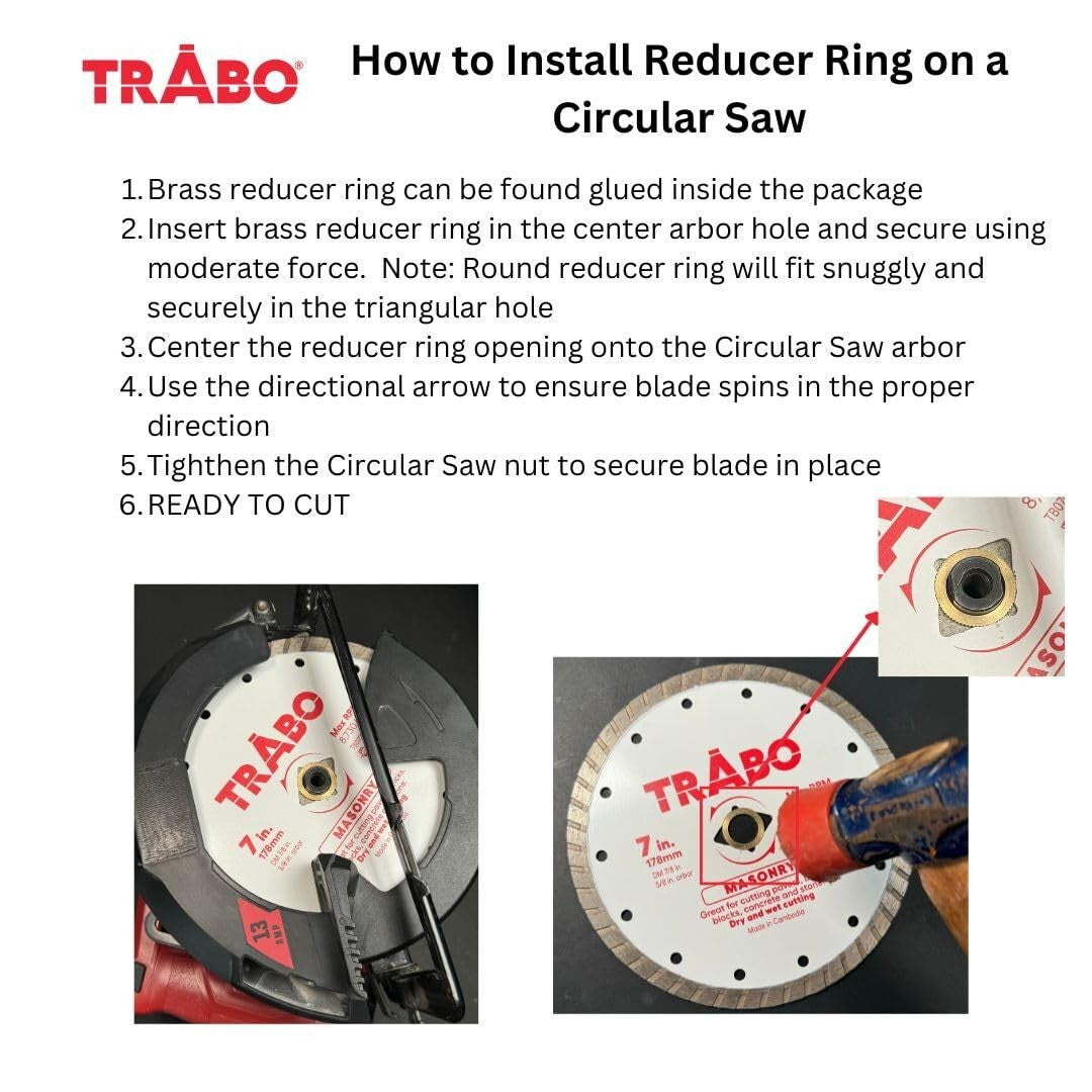 Durable 7-Inch Turbo Rim Diamond Blades - Ideal for Masonry & Metal Cutting